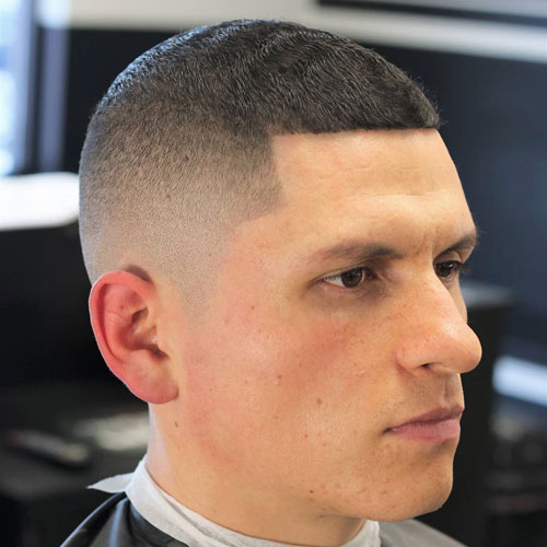 Buzz Cut with Edge Up and High Skin Fade