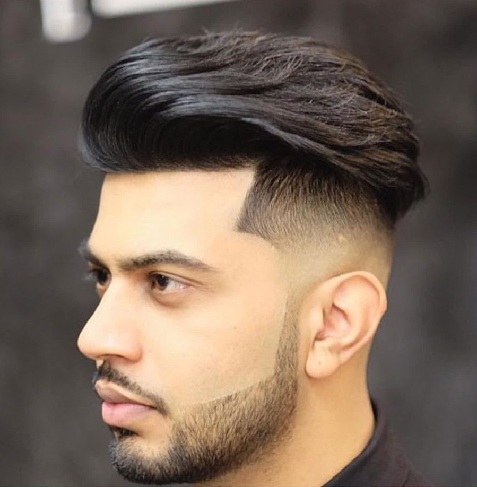 Undercut with Long Textured Side Swept Hair