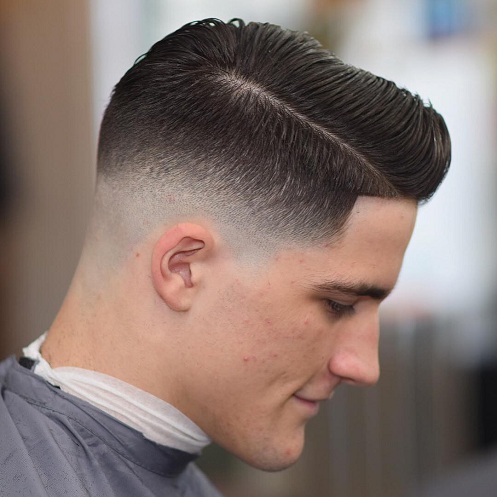 Low Skin Fade with Long Comb Over