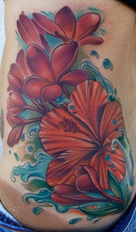 Hibiscus and Plumeria Tattoo