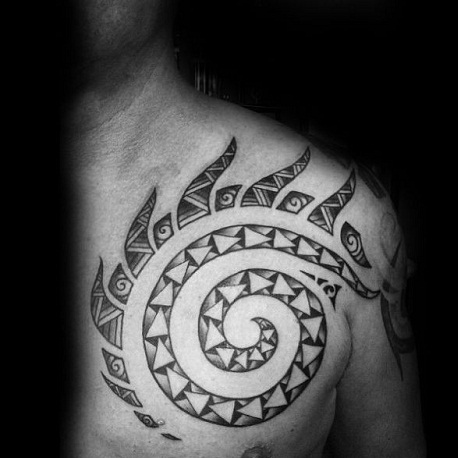 Interlaced tribal Sun tattoo