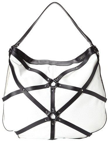 Black and White Diesel Leather Bag