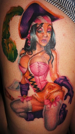 Pirate Pin Up Girl tattoo