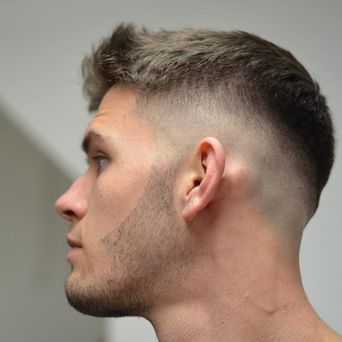 Short Haircut with Mid Drop Fade