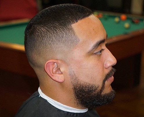 Mid Fade with Line up Haircut