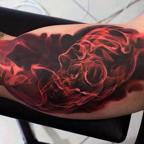 Realistic red tattoo in 3D design