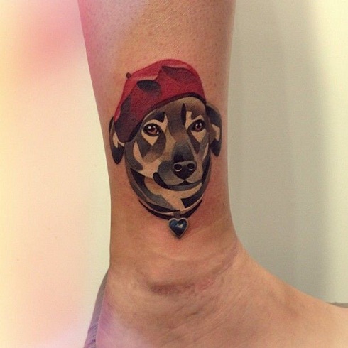 Special portrait red tattoo design