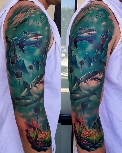 Underwater Shark Tattoo