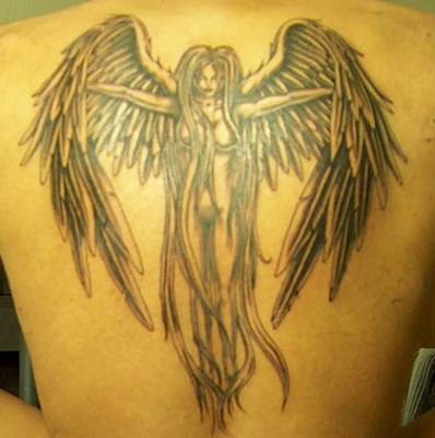 Sensational Gothic Angel Tattoo Design