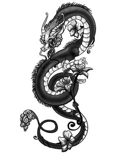 Fabulous Dragon Gothic Tattoo Design