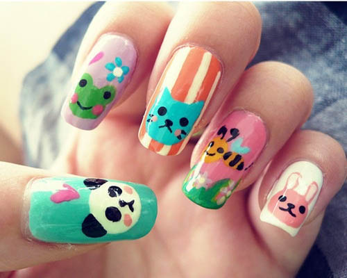 Animal Face Nail art design