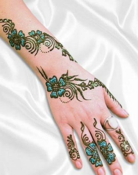 glitter mehndi designs