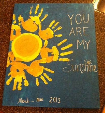 Hand Print Yellow Summer Craft