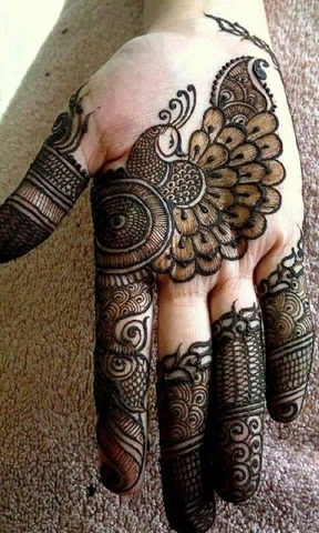 summer mehndi designs peacock