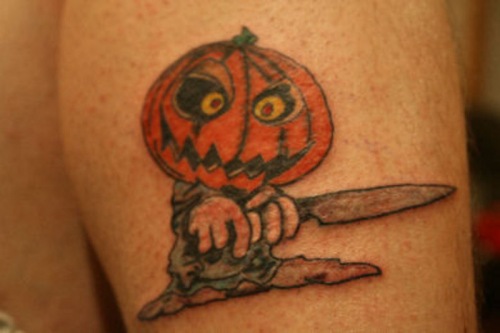 Evil Pumpkin Tattoo Design