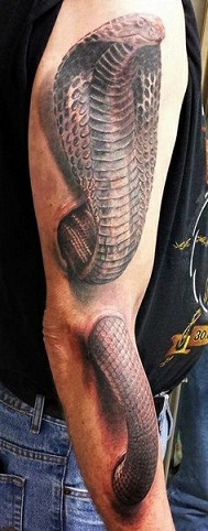 Realistic Style 3D Cobra Tattoo design