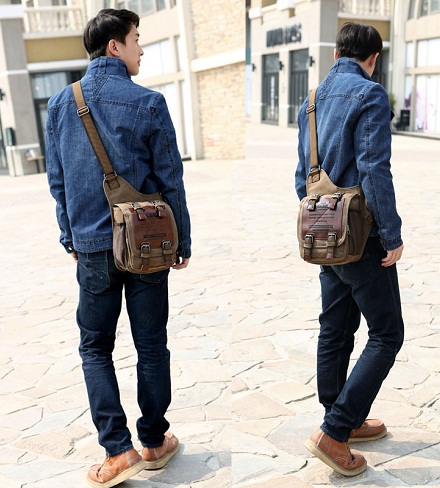 Men’s Leather Messenger Satchel Bag