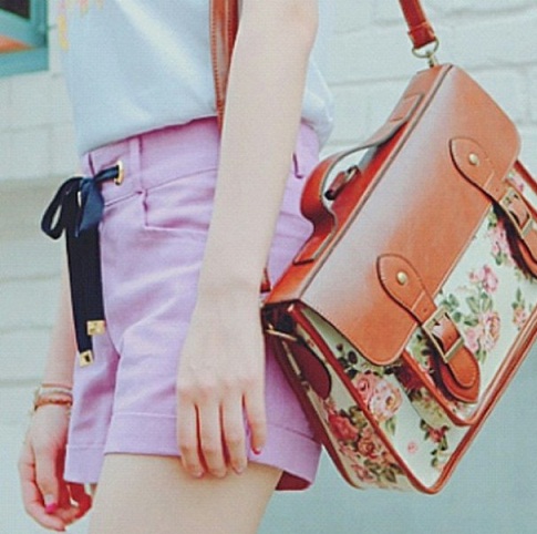 Floral Embroidered Satchel Bag