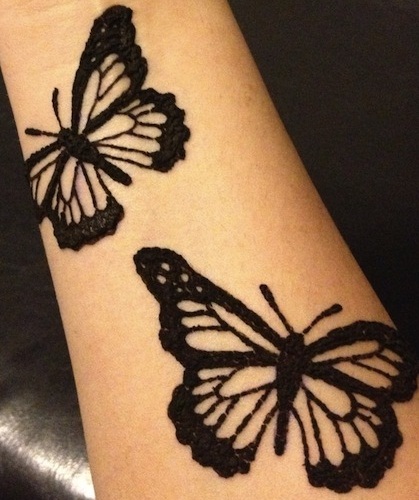 Black Colour Butterfly Design