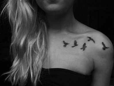 Birds collar bone tattoo