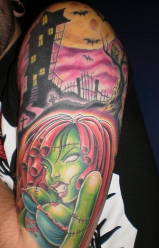 Spectacular Zombie Tattoo Sleeve Design