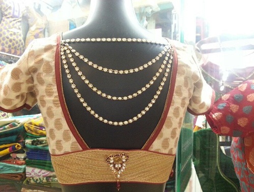 Jewel attatched blouse design -34