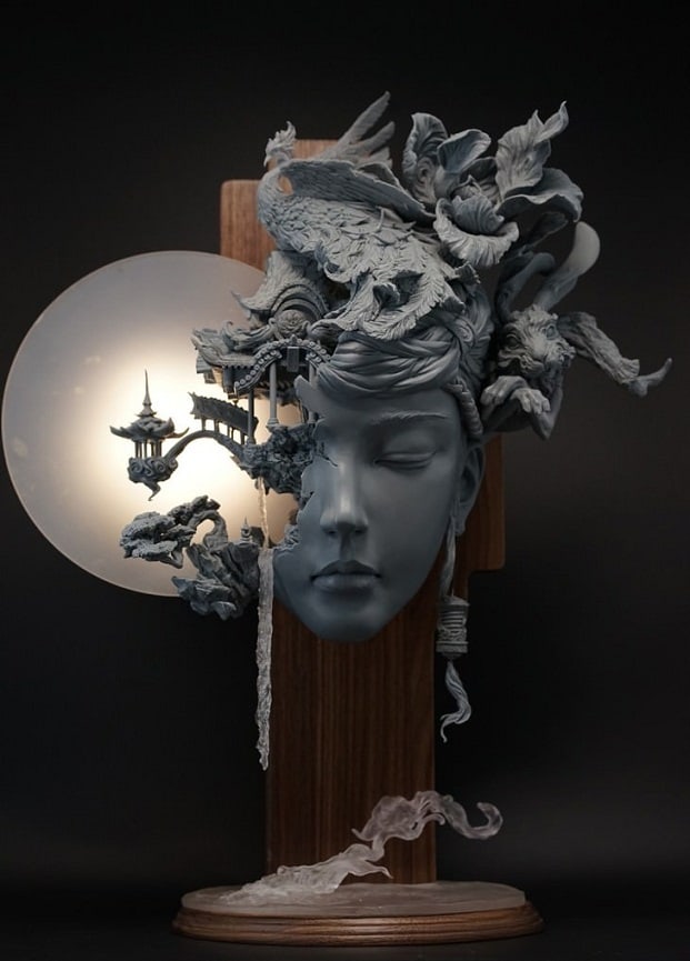 Surreal Bust Sculptures By Yuanxing Liang