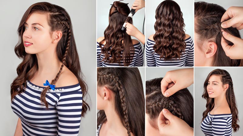 One Strand Braid with Long Curls