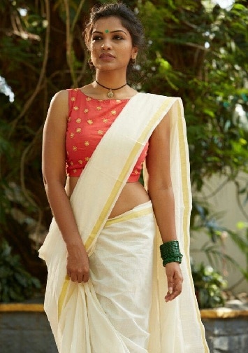 Boat Neck Blouse for Kerala Saree