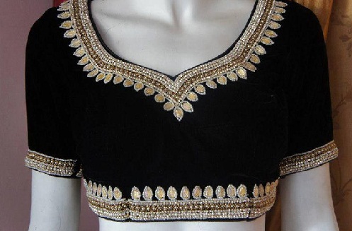 Front Neck Design Maggam Work Blouses