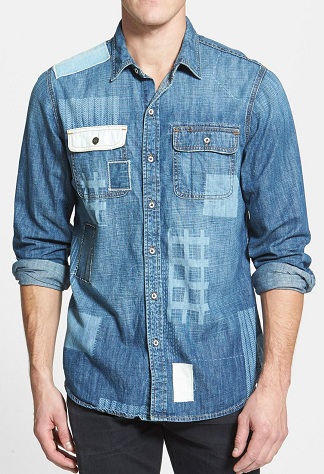 Patch worked Jean shirt