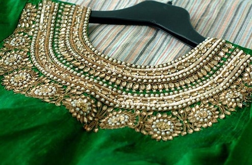 Blouse With Elegant Kundan Work