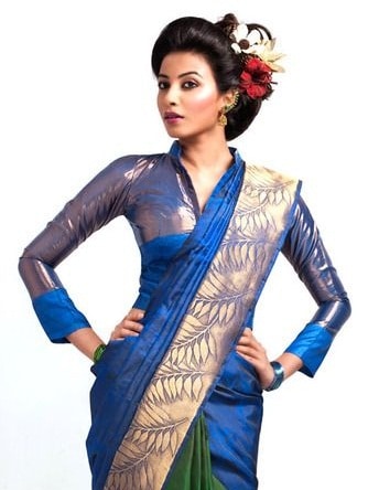 Full Sleeves Designer Silk Blouse