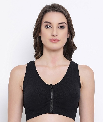 Zip Front Sports Bra