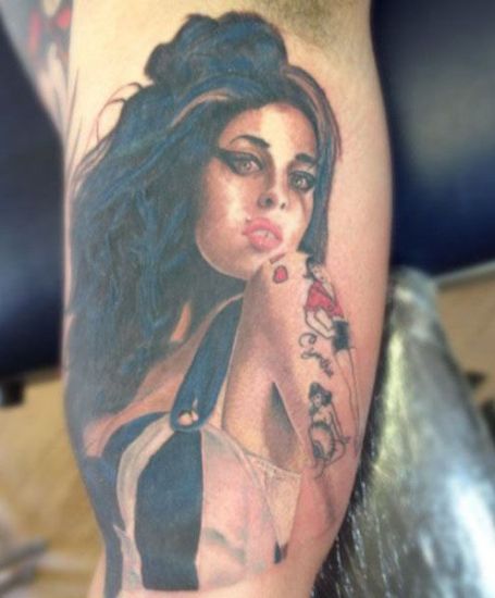 Amy Winehouse Face Tattoo