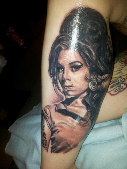 Painted Amy Winehouse Tattoo