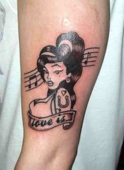 Amy Winehouse Artistic Tattoo