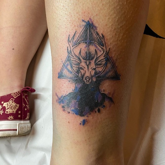 The Deer Patronaus Deathly Hallow Tattoo