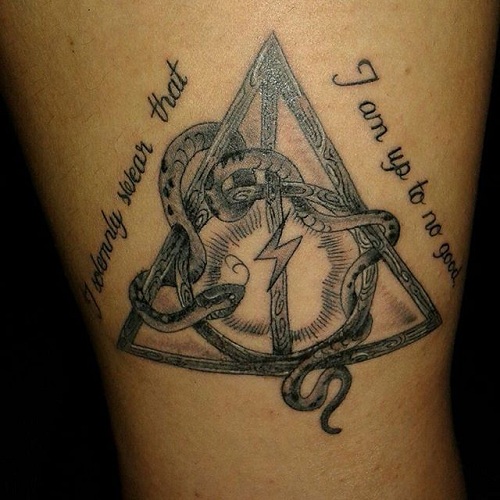 Quoted Deathly Hallows Tattoo