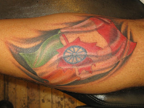 Spectacular Friendly Flag Tattoo Design