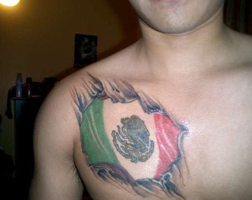 Ravishing Mexican Flag Tattoo Design