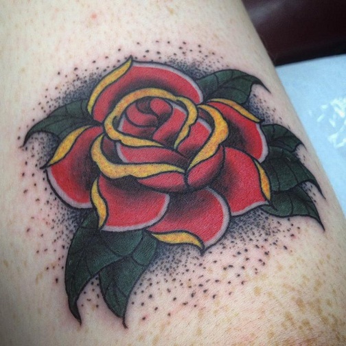 old school rose tattoo