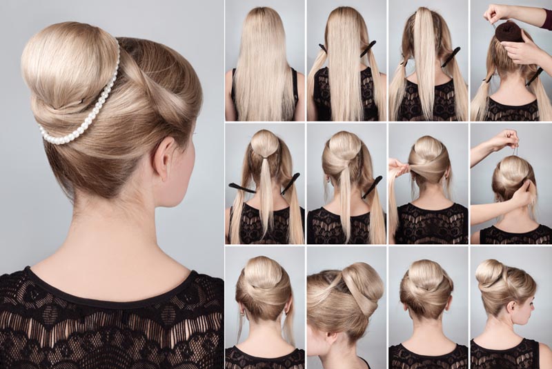 Retro Hair Bun for Gown