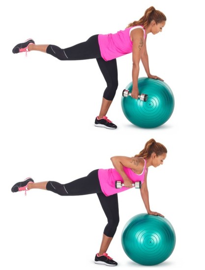 Bent over Row on Swiss Ball