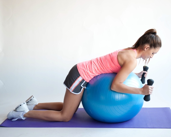 Biceps Preacher Curl on Swiss Ball