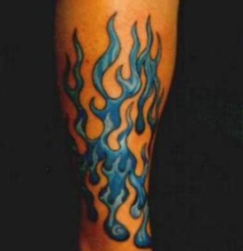 Blue Flame Tattoos For Men