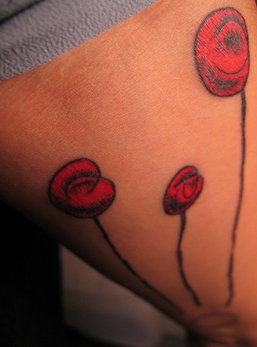 Triple Red Balloon Tattoo Design