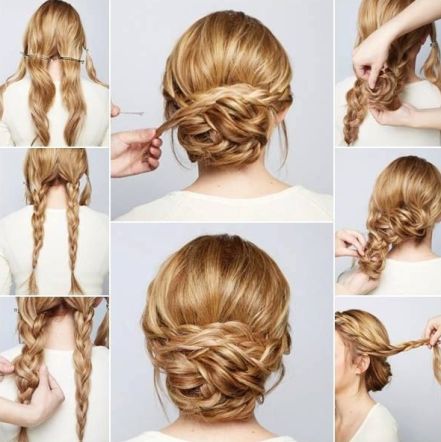 braided bun hairstyles - The Wrapped Braid