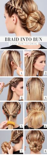 braided bun hairstyles - The Sock Braid Bun