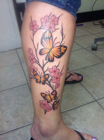 Tribal Flower Branch pattern Tattoo